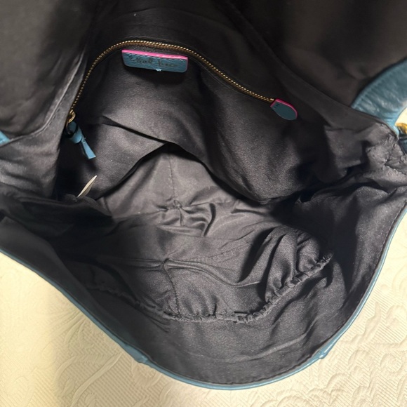 Gently Used Elliott Lucca Teal Leather Shoulder Bag - Picture 2 of 8